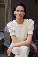 Load image into Gallery viewer, The Just Enough Puff Short Sleeve Sweatshirt in Cream
