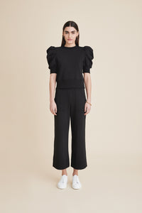 The Just Enough Puff Short Sleeve Sweatshirt in Black