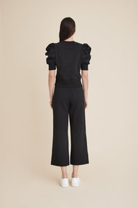 The Just Enough Puff Short Sleeve Sweatshirt in Black